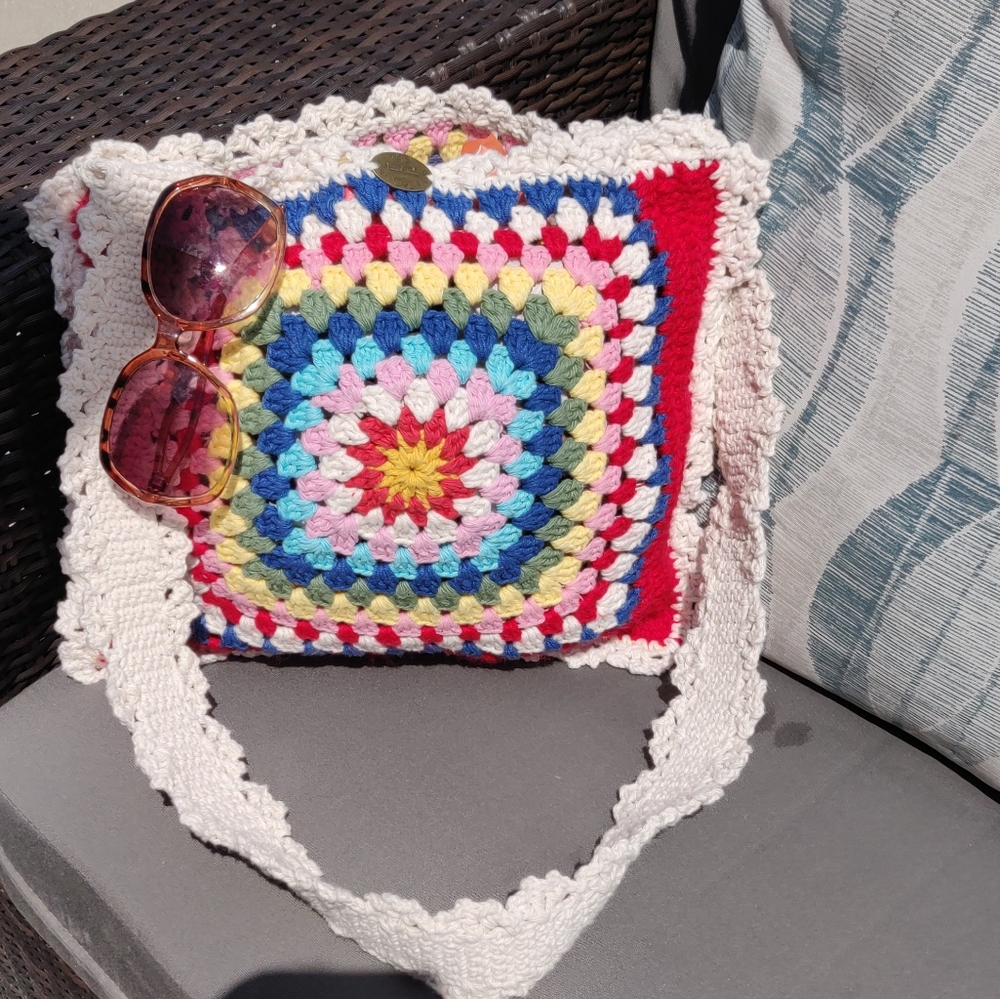 %100 Handmade Crochet  Boho Vintage Style🧶Tote Shoulder Women's Bag - Picture 7 of 16